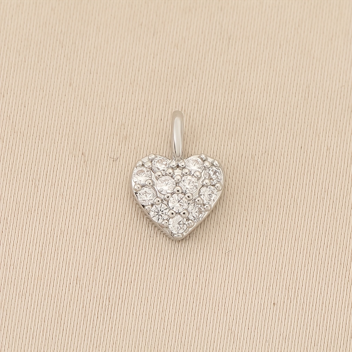 10pcs Exquisite Copper Zirconia-Inlaid Heart Pendants for DIY Charms